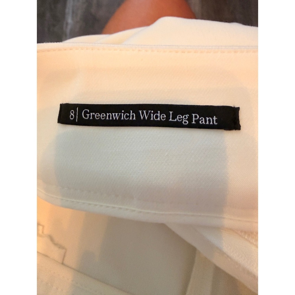 Old Money Neutral  Talbots Greenwich Wide Leg Pants Cream Sailor Trousers Sz 8 - Picture 12 of 13